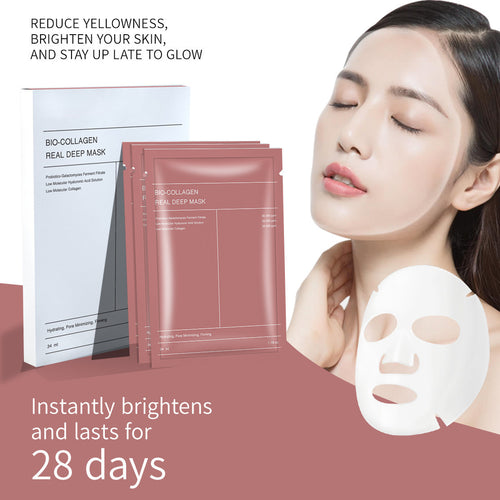 Bio-Collagen Real Deep Mask Sheet - Face Mask with White to Transparent Collagen Effect