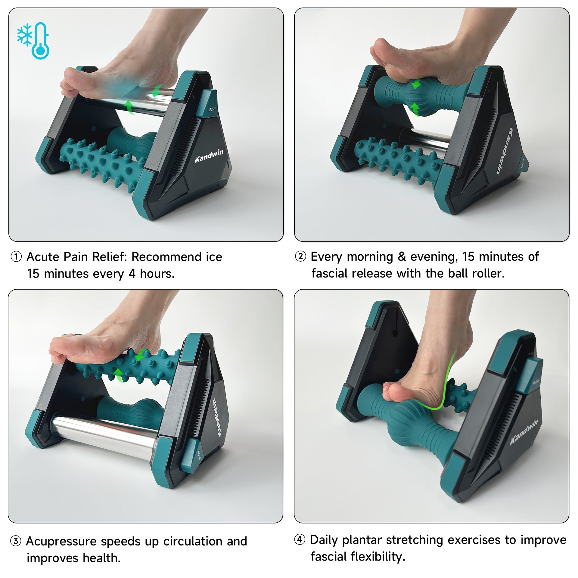 Foot Roller Massager for Plantar Fasciitis Relief. Cold Therapy Massager Tool for Arch Pain and Tired Feet
