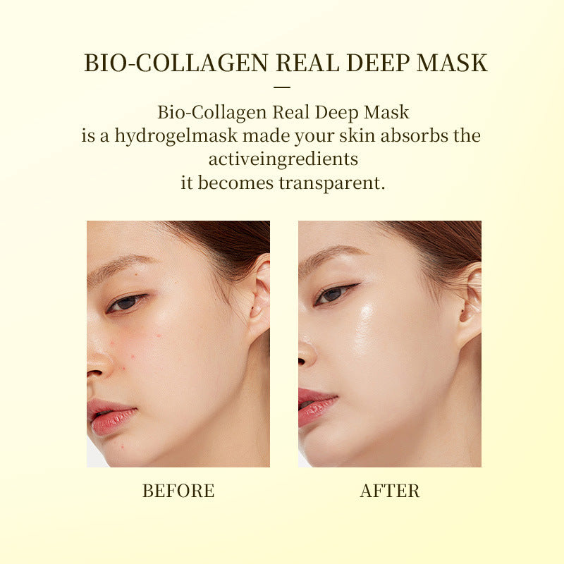 Bio-Collagen Real Deep Mask Sheet - Face Mask with White to Transparent Collagen Effect